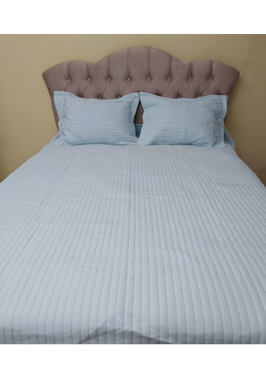 Yatak Örtüsü Zmrt Çift Kişilik Dantelli Açık Yeşil Pamuk Açık Yeşil