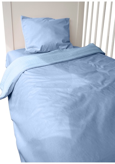 %100 Pamuk Muslin-akfil Bebek Nevresim Takımı Çift Yönlü Mavi