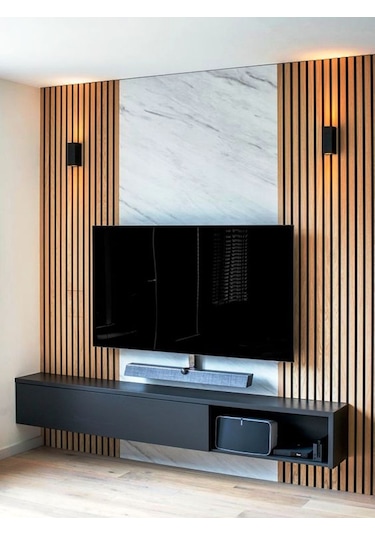 Winflex Eko Keçeli Akustik Ahşap Paneli Safir Meş 50x240cm .