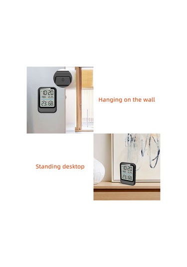 Ximistore9 Siyah Dijital Oda Alarm Saati - Sicaklık Nem Gösterici, Uyandırıcı Fonksiyonu, Kalender Ve Basit Tasarım Pil Dahil Değil