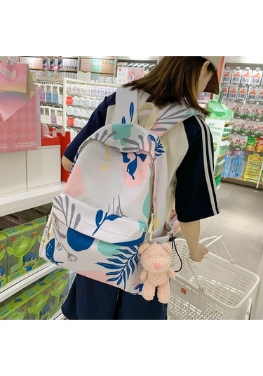 Dancemonkey Sırt Sırt Pembe Okul Öğrenci Kapasiteli Kadın Graffiti Çantası Çantası Çantası Büyük Baskı Zb Pembe