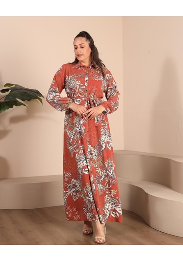 Kadin Buyuk Beden Yazlik Elbise Plus Tesettur Giyim Uzun Elbise 001