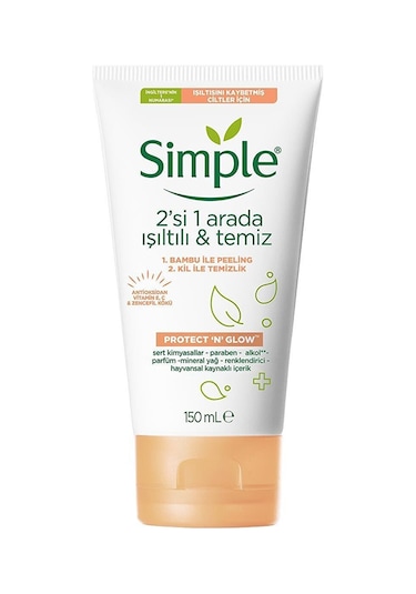 Simple Protect & Glow 2'si 1 Arada Işıltılı & Temiz 150 ML