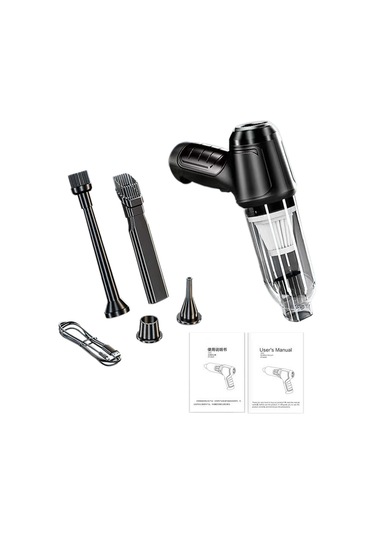 Amigaelegant Yeni Kablosuz El Tipi Araba Mini Elektrikli Süpürgesi Siyah