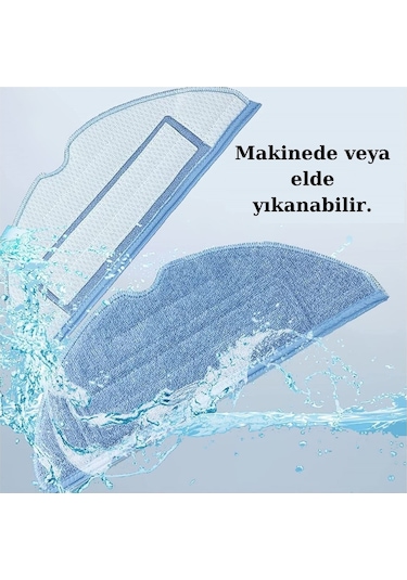 Roborock S8, S8+ Uyumlu Yedek Fırça Hepa Filtre Mop Seti-8 Parça