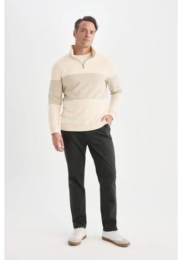 DeFacto Regular Fit Normal Kesim Yazlık Düz Paça Chino Kanvas Pantolon D7349AX25SPGN827