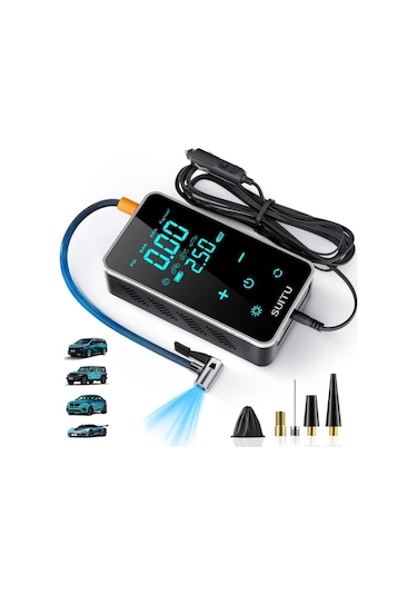 Willowhaven Usb Şarjlı Kablolu Araba Bisiklet Top Pompası Dijital Göstergeli 18650 Lityum Pil