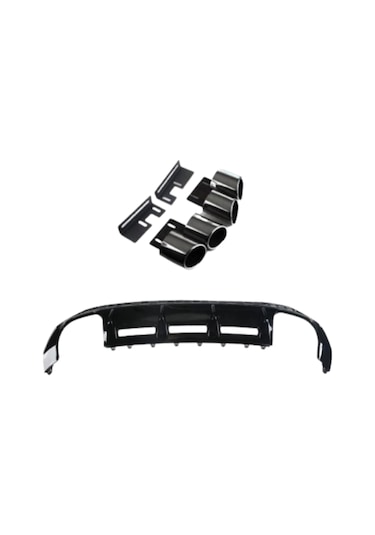 Audi a3 sedan arka difüzör ve egzoz seti 2021+ pianoblack