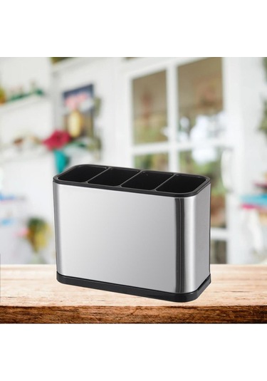 Suntek Spatula Çatal Tutucu Sofra Depolama Dikdörtgen-4-yuva Dikdörtgen 4 Yuva