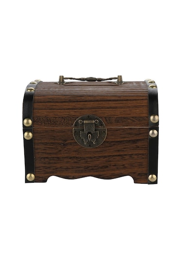 Yaratıcı El Yapımı Ahşap Kumbara Para Kutusu Tasarrufu Kilitli Ahşap Oyma