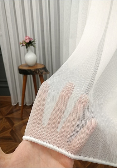 Evdepo Home Kullanıma Hazır Sade Tül Perde