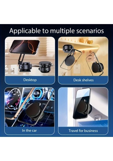 Honeybeeshop Yükseltilmiş Sürüm Yeni Manyetik Araba Telefon Tutucu Siyah 1 Bilgisayar Taşınabilir Elektrikli Emme Kupası Duvar Montaj Açı Ayarlanabilir 360 Döndürme