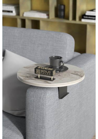 Goldfalez Ayarlanabilir Dekoratif Modern Yan Sehpa Tepsi Efes