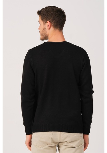 V0036 Dewberry Erkek V-neck Kazak-siyah Siyah