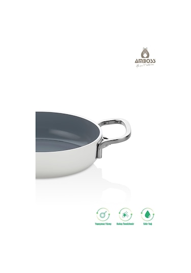 Sera Nova Yanmaz Yapışmaz Seramik Sahan 22 Cm Beyaz Beyaz