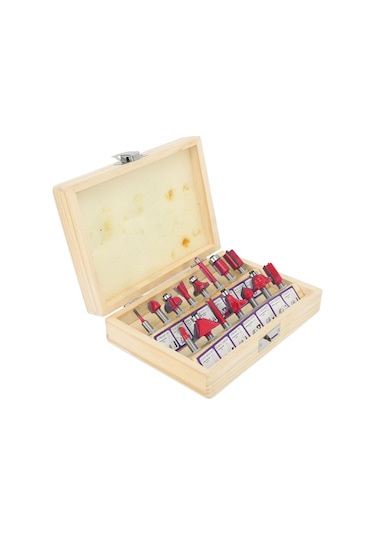 12 Parça Freze Uç Takımı Ahşap Oyma Ağaç Delme Özel Ahşap Çantalı Set 6 Mm