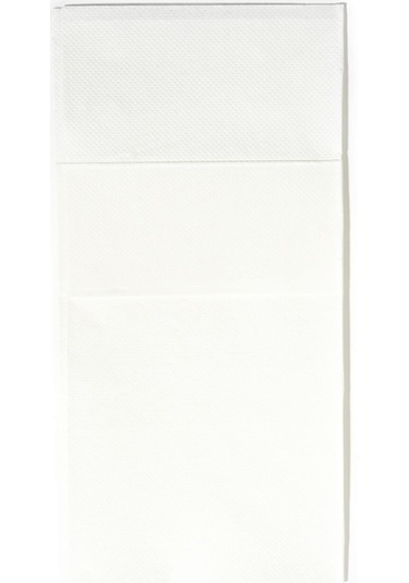 Çift Kat Beyaz Cepli Peçete 1/8 40x40 Cm Açık Hali 50 Adet