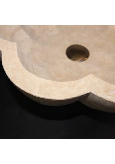 Traverten Papatya Özel Tasarım Lavabo