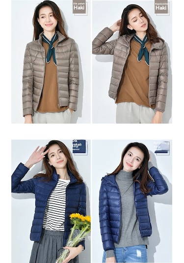 Yeni Kısa Kalın Sıcak Slim Fit Beyaz Ördek Tüyü Moda Ceket Beyaz