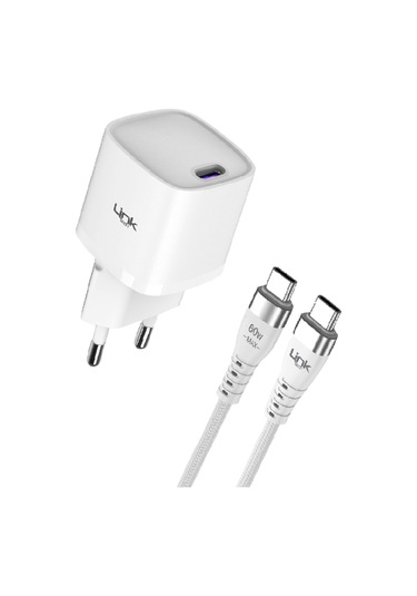 Linktech G842 Premium 20W Qc4.0 Gan Type-C Kablolu Şarj Aleti Set