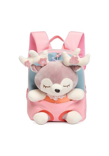 Xinqi Trading Karikatür Peluş Geyik Küçük Çocuk Sırt Çantası - Pembe Qgrr65 Açık Pembe