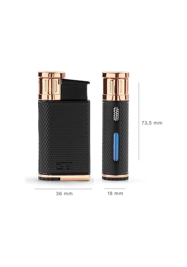 Colibri Evo Storm Çift Alevli Çakmak Puro Çakmağı Rose Siyah Krom