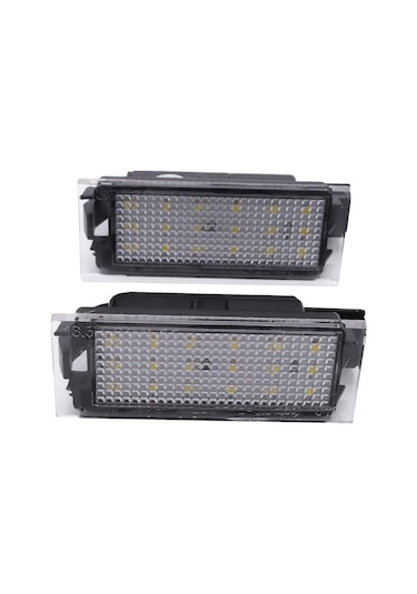Renault Megane İçin 2'li Led Plaka Lambası, 6000-6500k Beyaz Işık, 24 Led, 12-30v, 50.000+ Saat Ömür, Plug & Play, Abs Malzeme