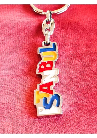 Moncuk Design Metal Üzerine Renkli İstanbul Yazan Metal Anahtarlık