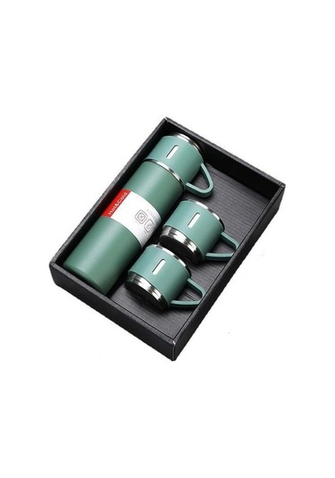 Panada Outdoor Paslanmaz Çelik Termos Bardak Seti - 500ml Portatif Ve Şık Çelik Termos Yeşil Yeşil