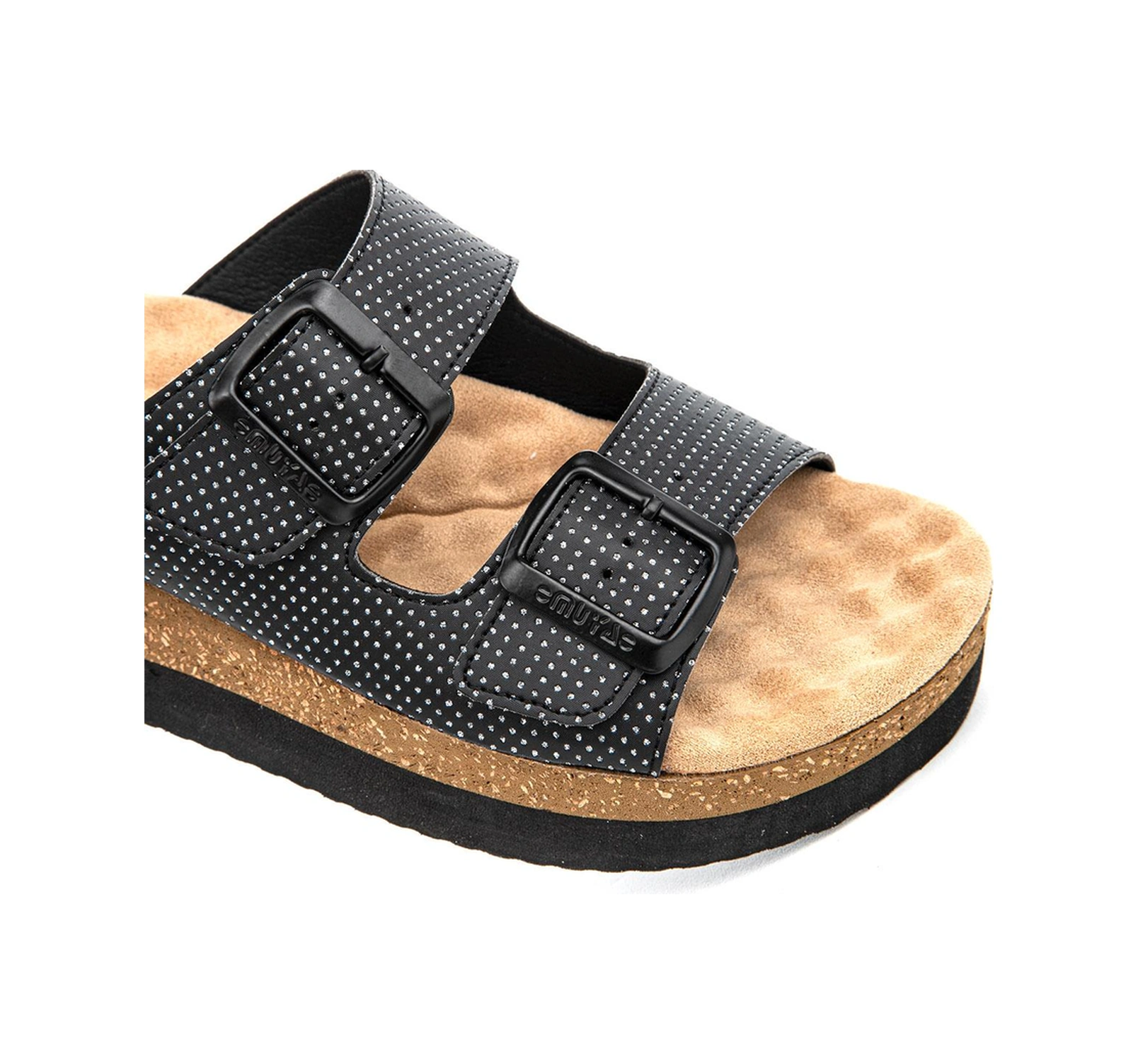 Muya Recast Anatomik Taban Topuk Dikeni Kadın Terlik Siyah - Bej