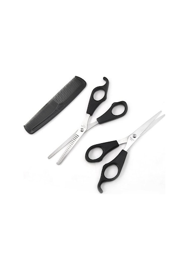 Kuaför Seti Saç Kesme İnceltme Makası Tarak Hediye 3lü Set