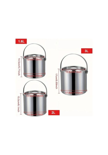 Fastbuy Sağlam Çift Cidarlı Paslanmaz Çelik Buz Kovası 3l Siyah, 08gal Sızdırmaz Ev Bar Kamp Party Restoran Kullanımı Siyah