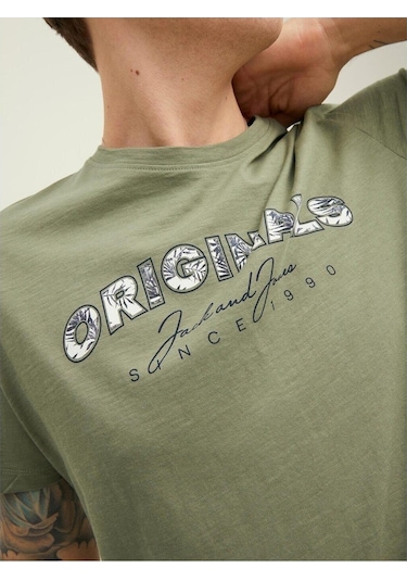 Jack & Jones Erkek Jorbloomer Baskılı T-shirt 12205787 001