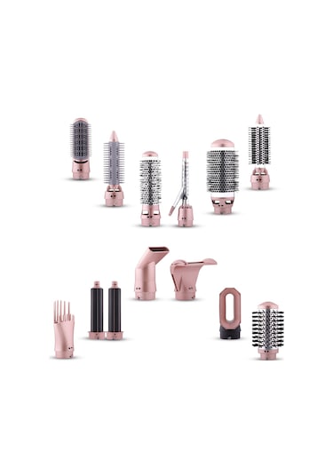 Powertec Tr-6666 Ionic Series Airwrap Multi-styler Saç Şekillendirici & Kurutma 13in1 Profesyonel Set Siyah