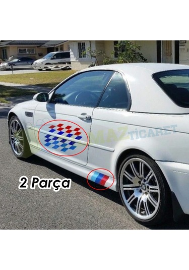 Bmw M Yan Kapı Marşpiyel Şerit Oto Sticker Etiket Set 2 Parça