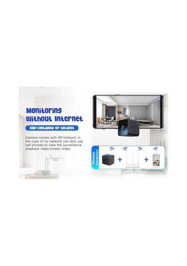 Xindoker 1080p Wifi Gizli İzleme Kamerası, Ev Güvenliği İçin Sesli Video, Hareket Algılama Ve Gece Görüşü, Akıllı Uzak Erişim Mini Kam