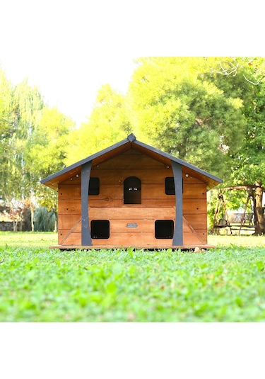 Mandu Ahşap Lüks Kedi Evi