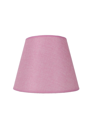 Dekovien Modern Ahşap Ayaklı Kumaş Pembe Abajur