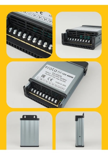 Ecola Led Şerit İçin 12v Güç Kaynağı 400w 33,3a Ip53 418844307
