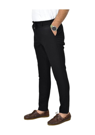 Pandonim Erkek Jogger Regular Fit Kanvas Pantolon 110 Bgl-st04766 Siyah