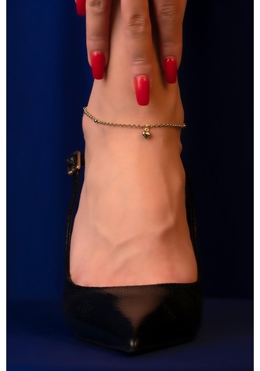 14 Ayar Altın Kalp Çiçeği Halhal Hal0014 Beyaz