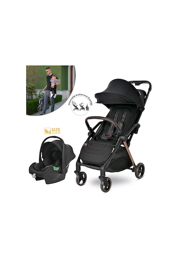 Lorelli Loret Otomatik Katlanan Kabin Boy & Travel Set Bebek Arabası - Black