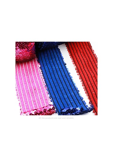 Zp000875 8 Satır Elastik Pullu Dantel Dokuma Dıy Giyim Aksesuarları, Uzunluk: 5m, Genişlik: 7.5cm Kırmızı