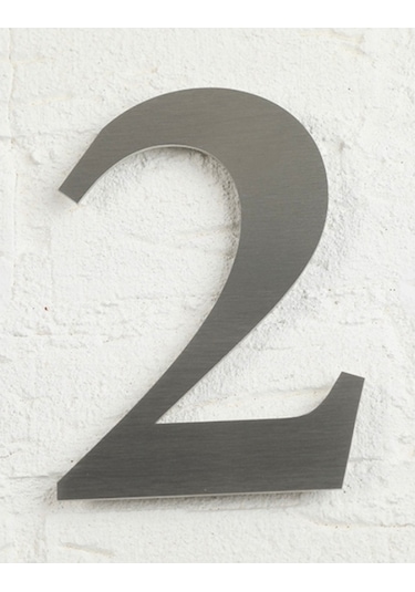 Kapı Numarası 15 Cm No 2,Kendinden Yapışkanlı Paslanmaz Çelik