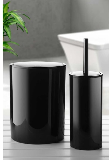 Primanova Flores 2'li Banyo Seti - Siyah Renkli