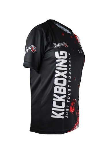 Dragondo Tx8594 Kick Boks Tişört Dijital Baskılı Kick Boxing Tshirt Siyah