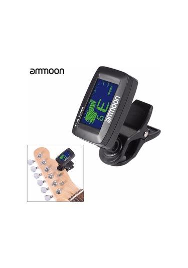 Ammoon At-02 Elektrikli Tuner Klipsli Üç Renk Gitar Siyah