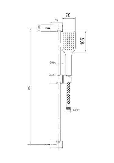 Eca Tiera 102146075 Banyo Hareketli Sürgülü Duş Seti Üst Takımı Krom