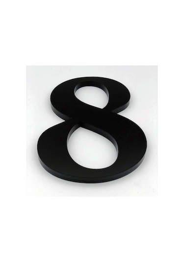 Kapı Numarası 15 Cm No 6, Siyah Pleksi Kendinden Yapışkanlı (484797306)
