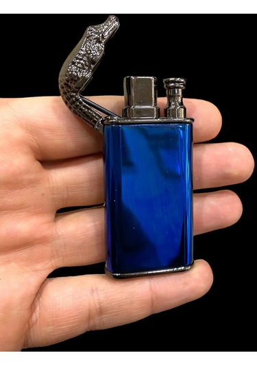 Mavi Timsah Desenli Çift Yanmalı Gazlı Çakmak 109265